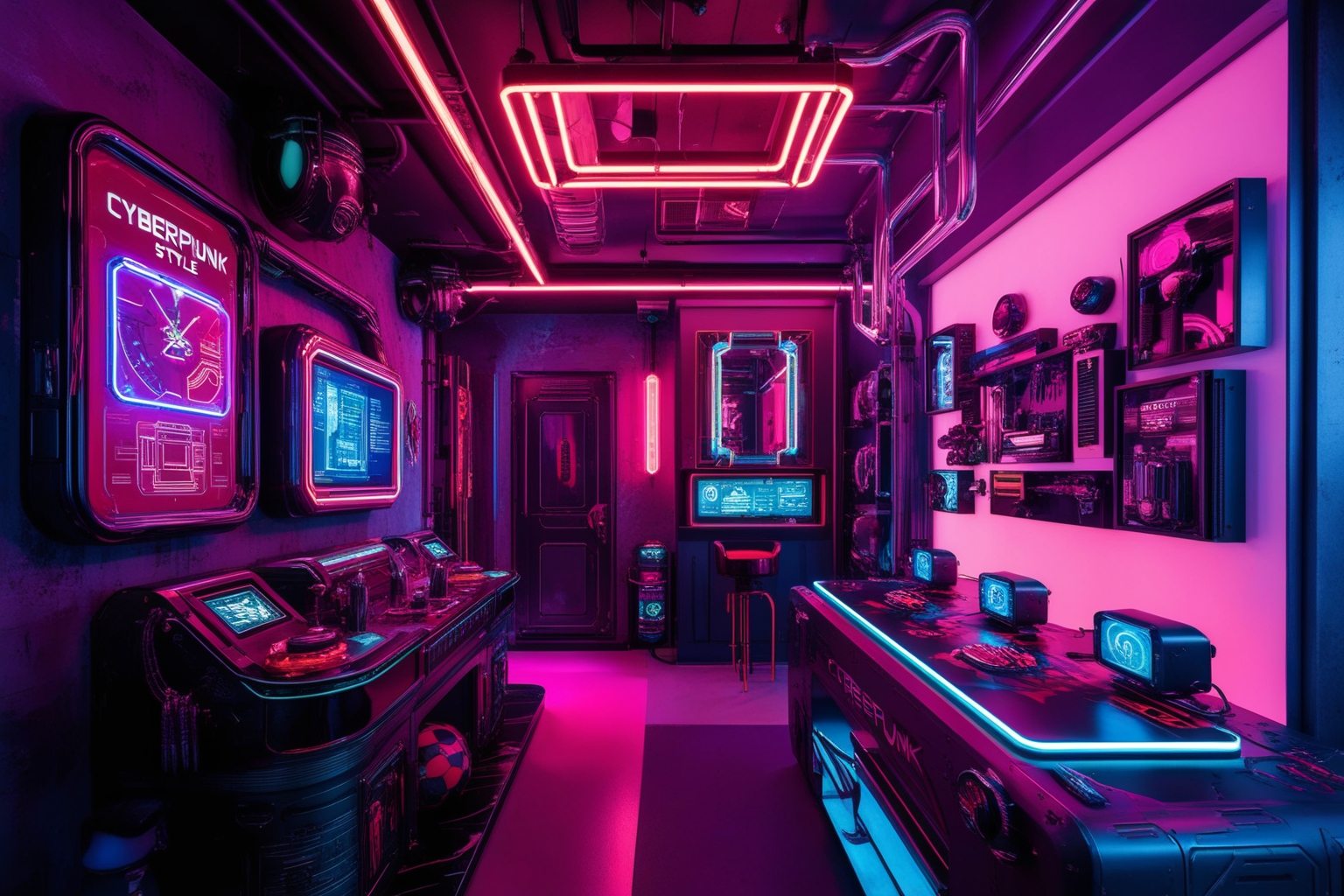 Cyberpunk Style Interior Design - Explore Bold Looks Online | Paintit.ai - 1