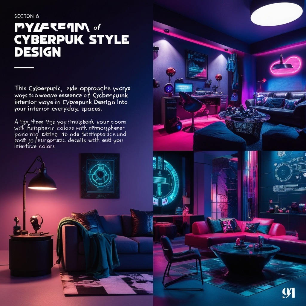 Cyberpunk Style Interior Design - Explore Bold Looks Online | Paintit.ai - 2