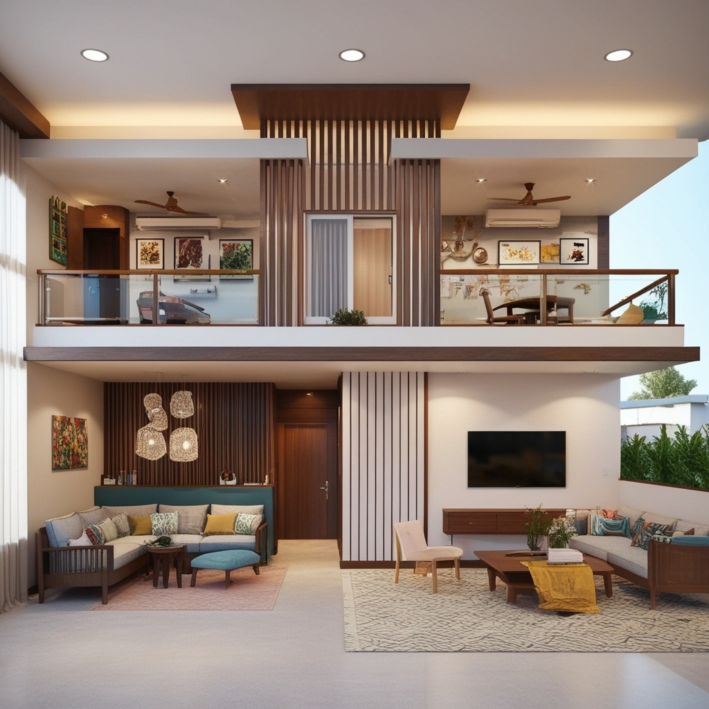 Duplex House Interior Design Indian Style - Explore Modern Possibilities | Paintit.ai - 17