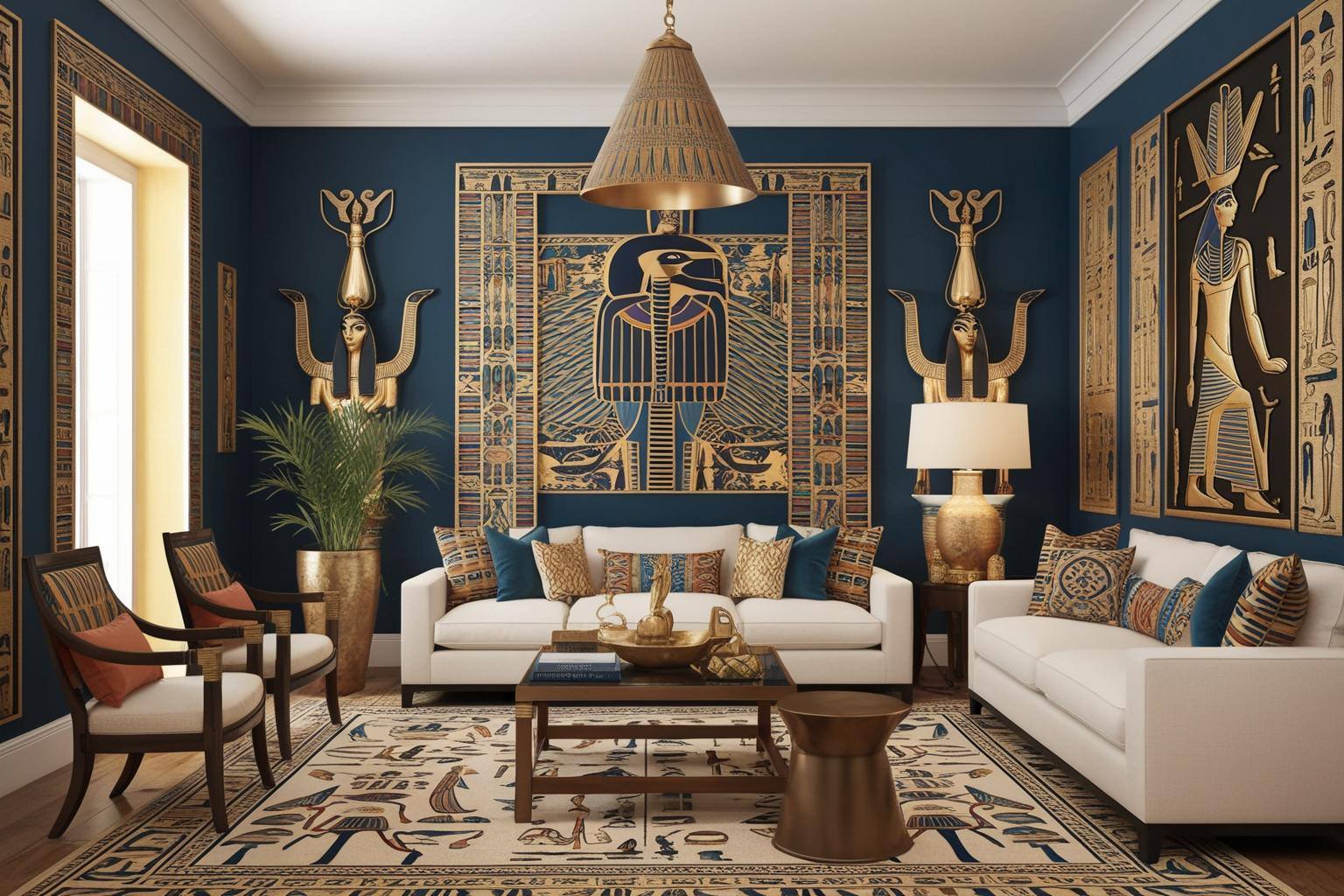 Egyptian Style Interior Design - Explore Unique Decor Ideas | Paintit.ai - 1