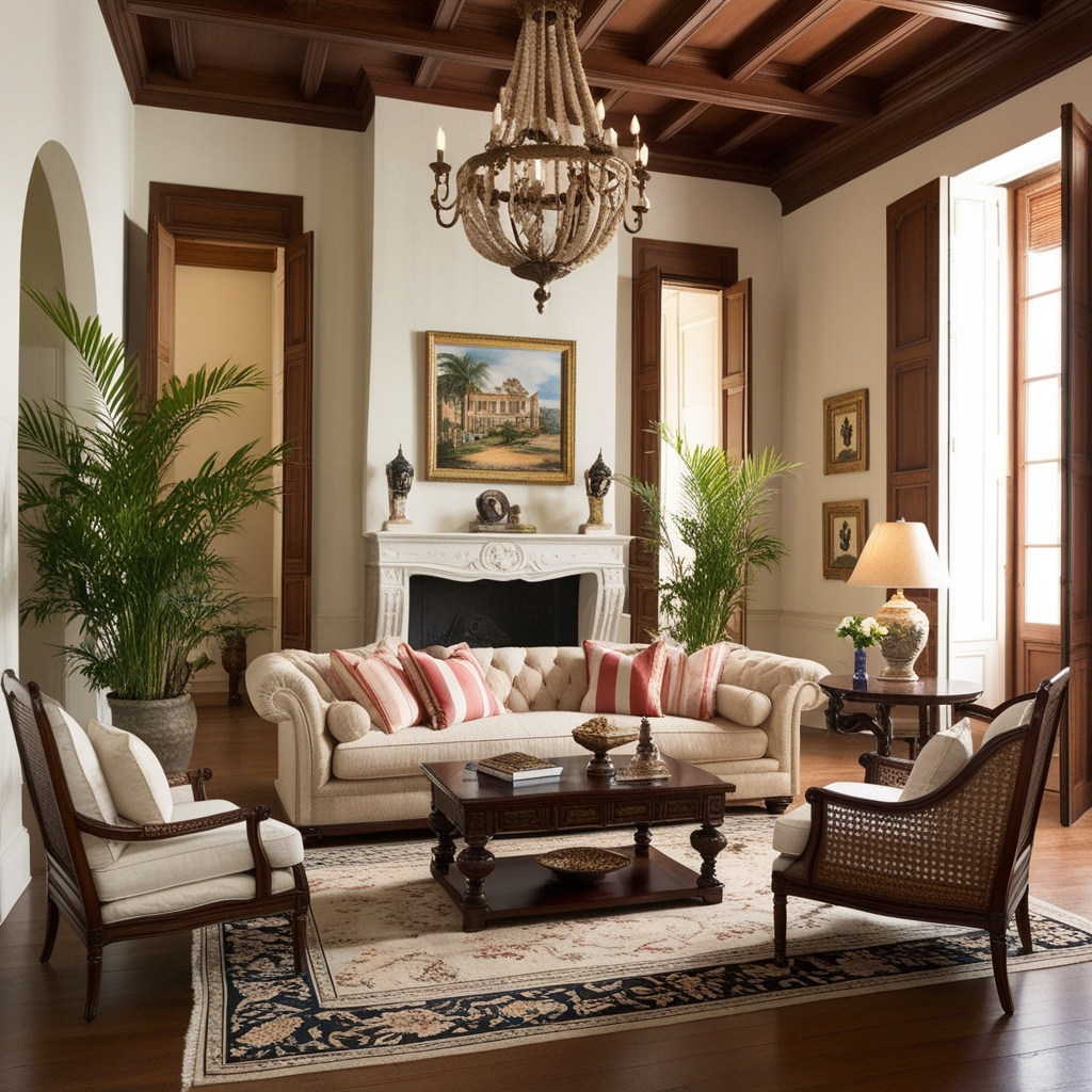 
French Colonial Style Interior Design – Creative Inspirations & Advice | Paintit.ai
 - 3