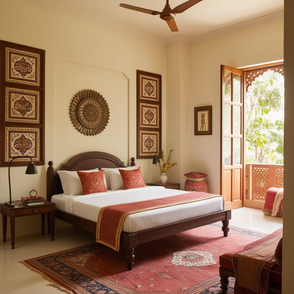 Indian Style Simple Middle Class Bedroom Interior Design - Get Inspired Today | Paintit.ai - 2
