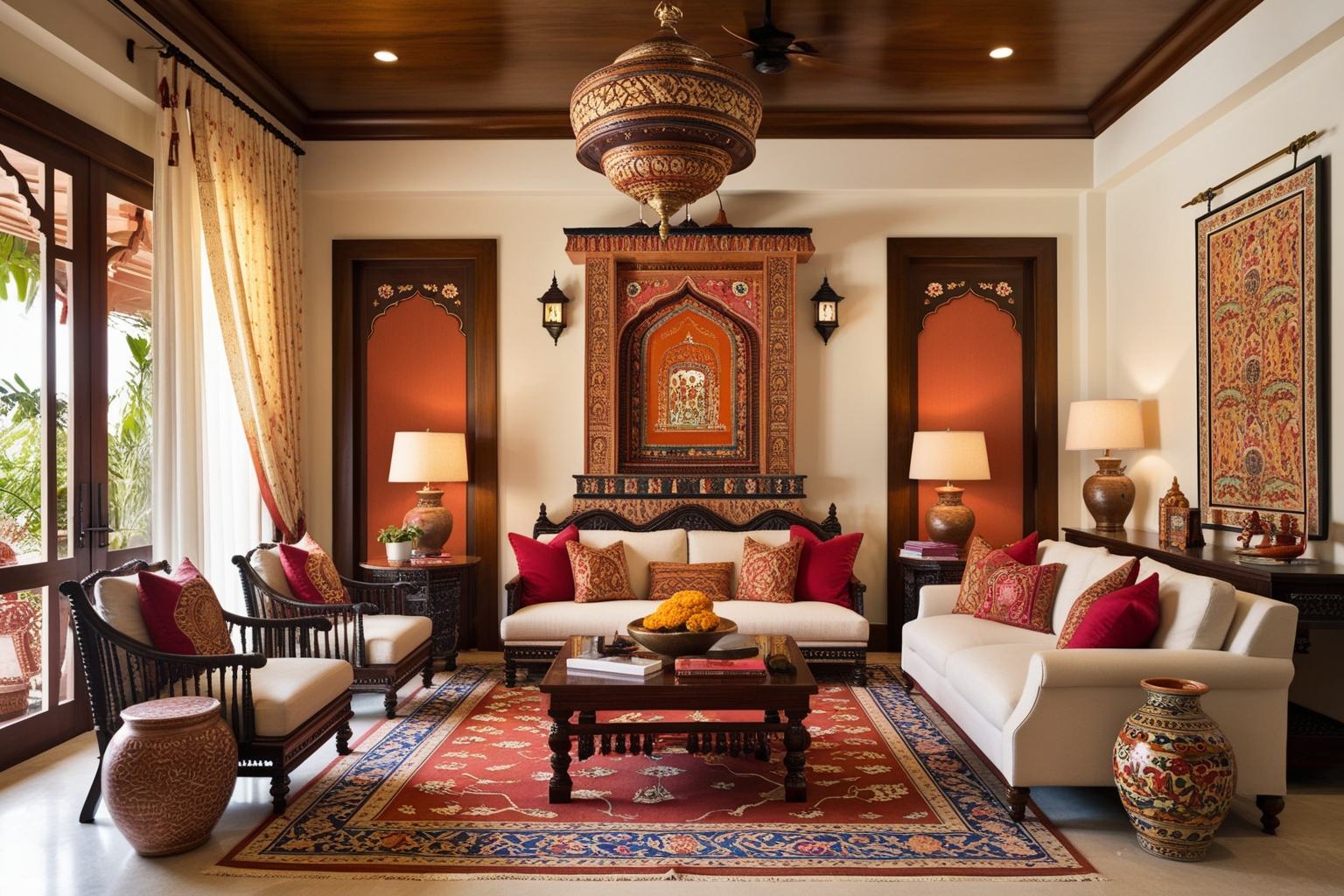 Indian Traditional Style Interior Design - Explore Inspiring Ideas | Paintit.ai - 1