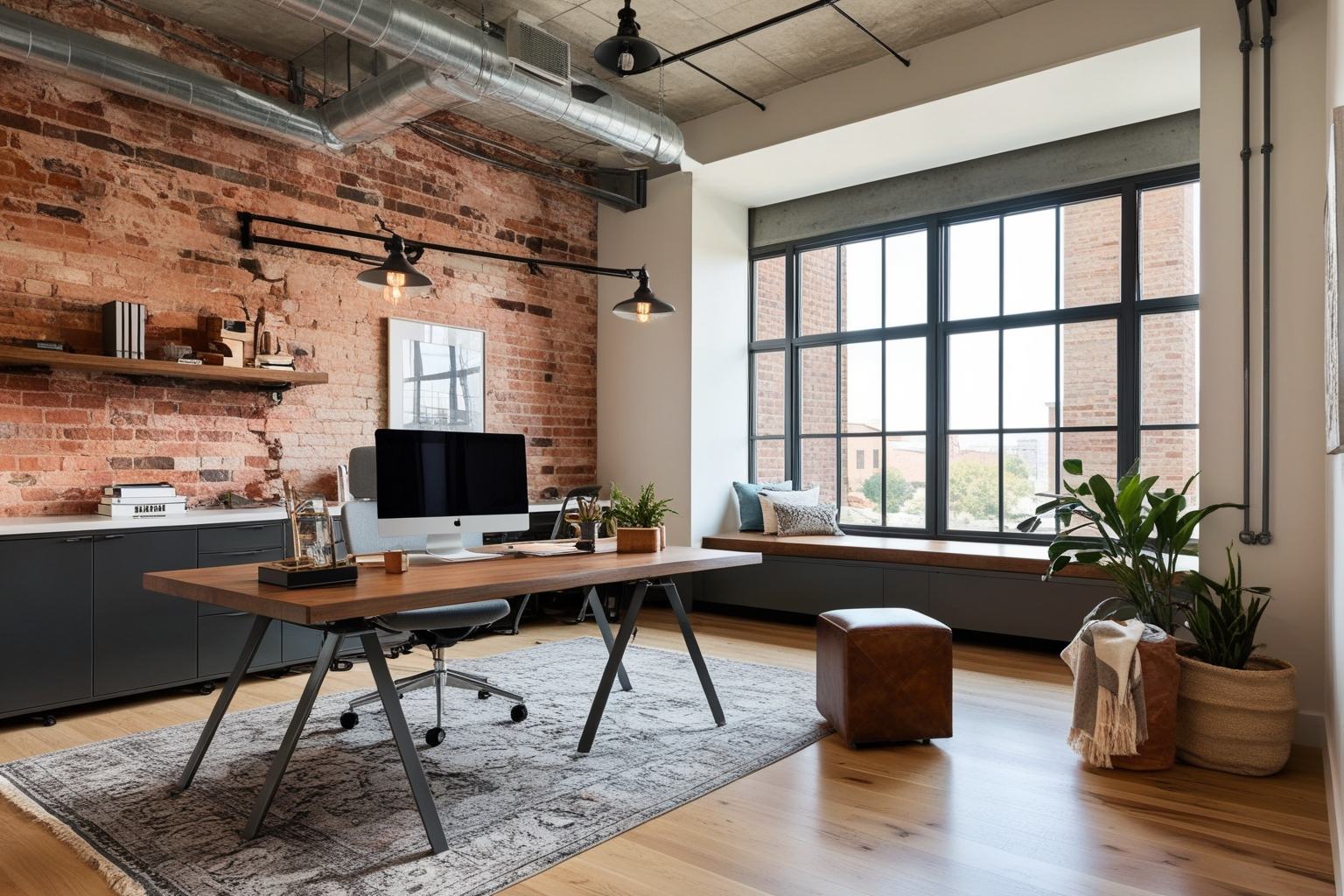 Industrial Style Modern Industrial Office Interior Design - Get Inspired Today | Paintit.ai - 1