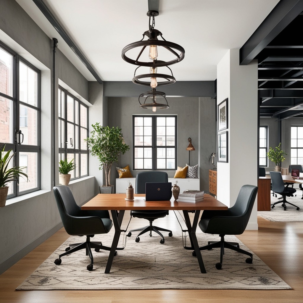 Industrial Style Modern Industrial Office Interior Design - Get Inspired Today | Paintit.ai - 17