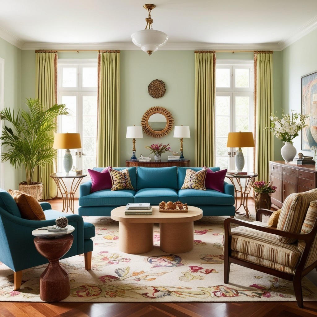 Eclectic Style Living Room Interior Design - Discover Inspiring Ideas | Paintit.ai - 15