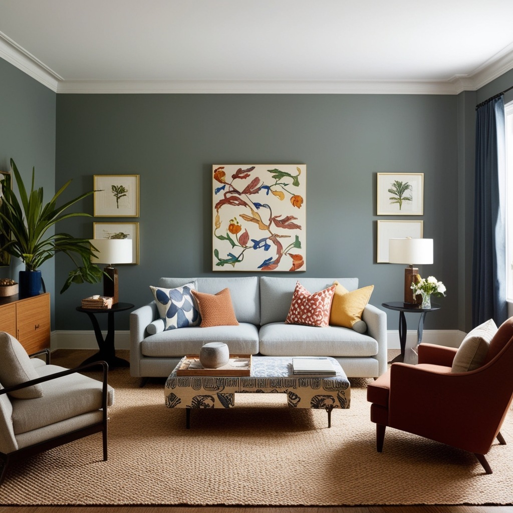 Eclectic Style Living Room Interior Design - Discover Inspiring Ideas | Paintit.ai - 13