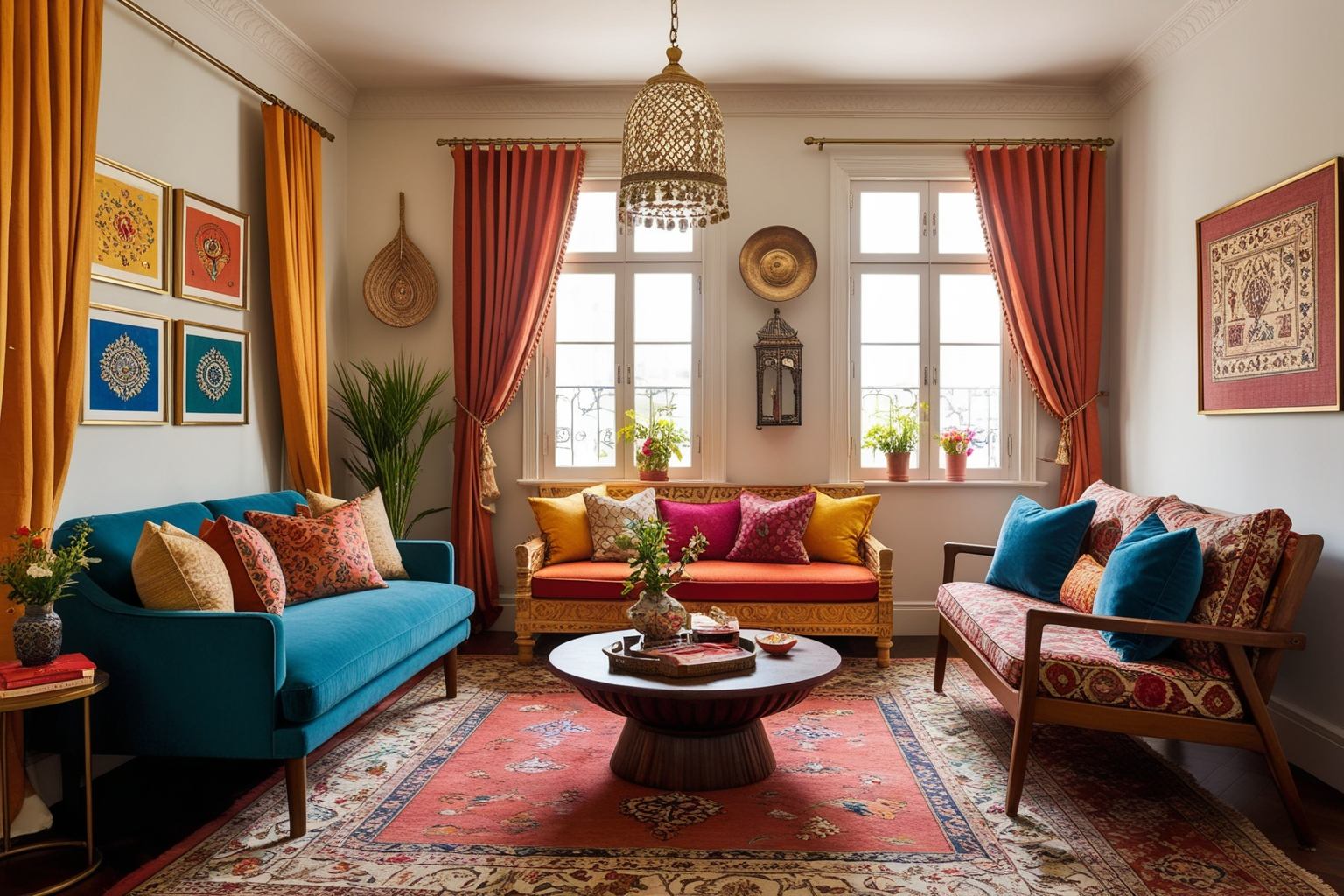 Interior Design Ideas Indian Style for Small Homes - Get Inspired Now | Paintit.ai - 1