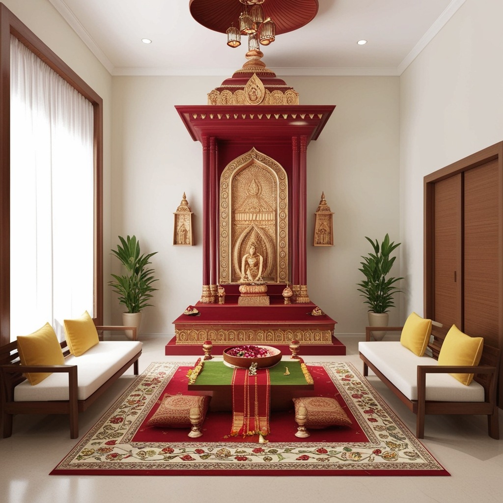 Kerala Style Pooja Room Interior Design - Explore Inspired Ideas | Paintit.ai - 16