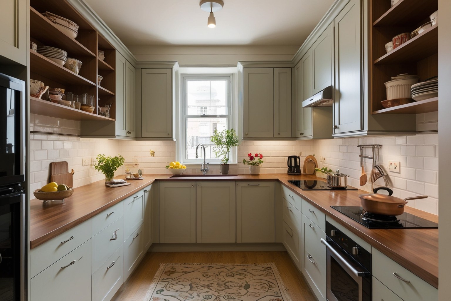 L Shaped Kitchen Interior Indian Style Small Modular Kitchen Design - Explore Inspiring Looks | Paintit.ai - 1