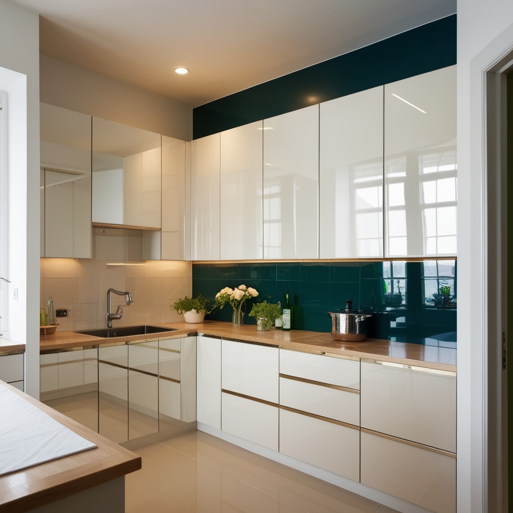 L Shaped Kitchen Interior Indian Style Small Modular Kitchen Design - Explore Inspiring Looks | Paintit.ai - 5