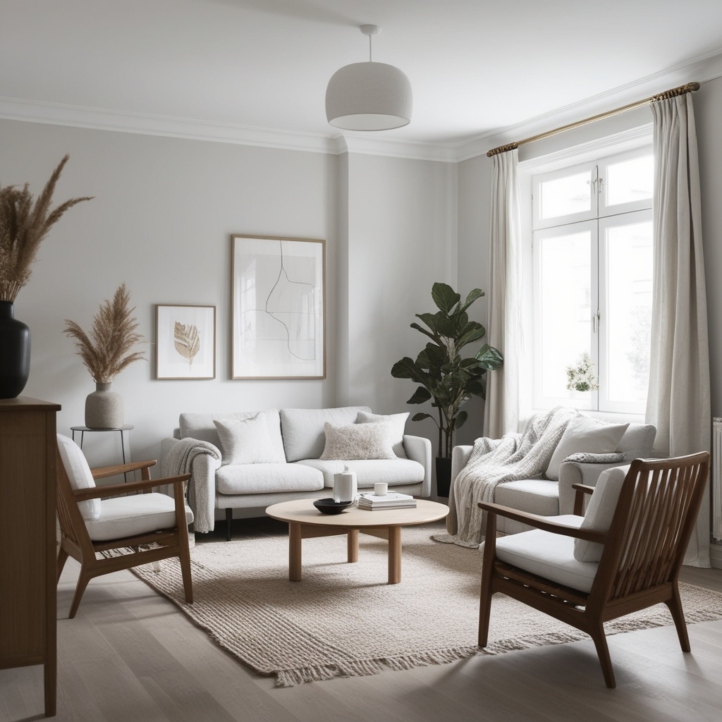 Living Room Nordic Style Interior Design - Explore Fresh Ideas | Paintit.ai - 14