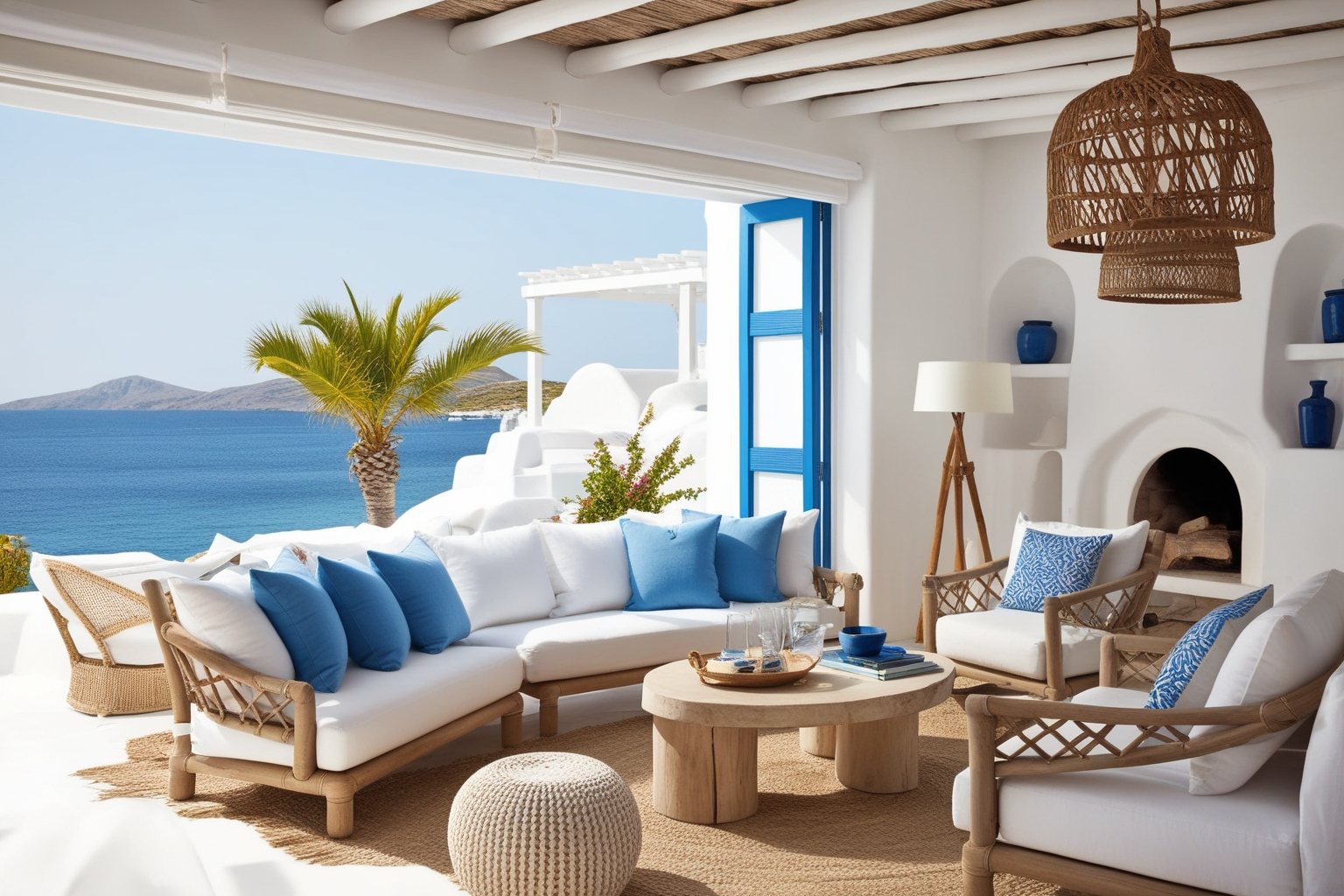 Mykonos Style Interior Design - Explore Inspired Ideas | Paintit.ai - 1