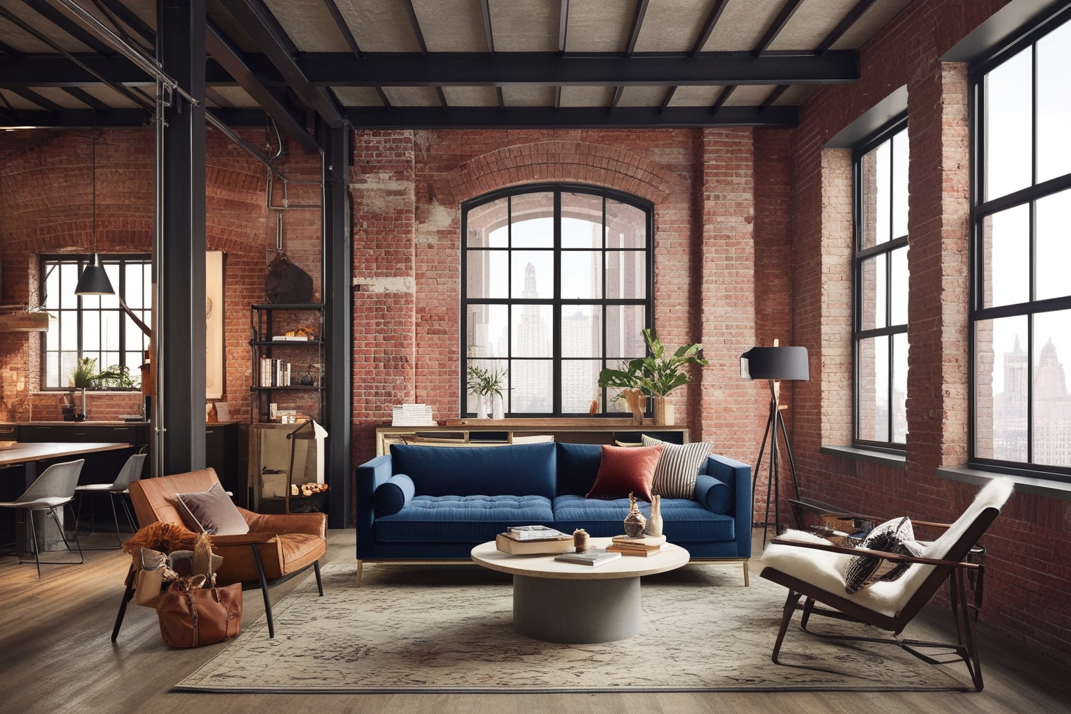 New York Loft Style Interior Design – Creative Ideas & Advice | Paintit.ai - 1