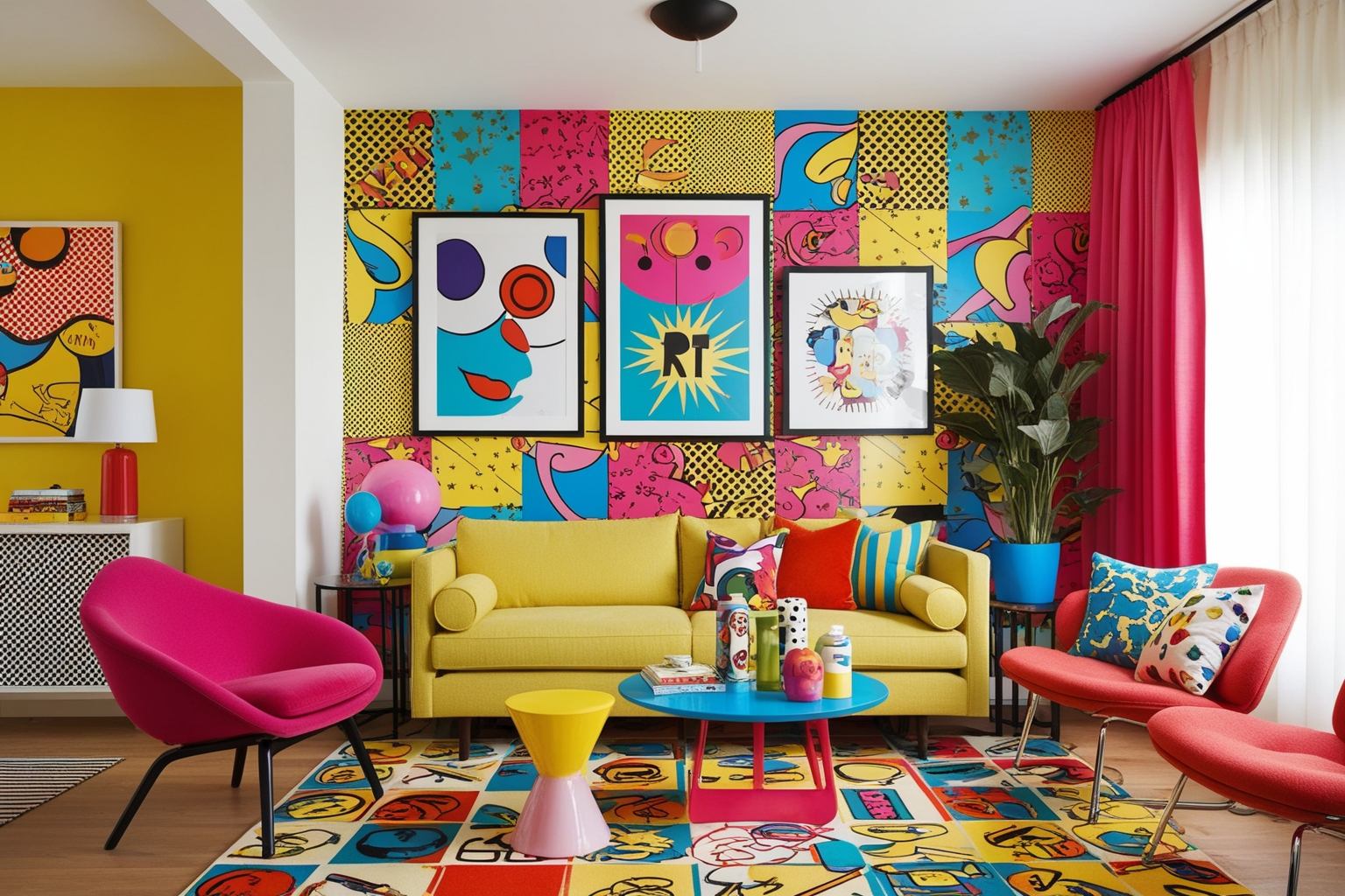 Pop Art Style Interior Design - Explore Creative Decor Ideas | Paintit.ai - 1