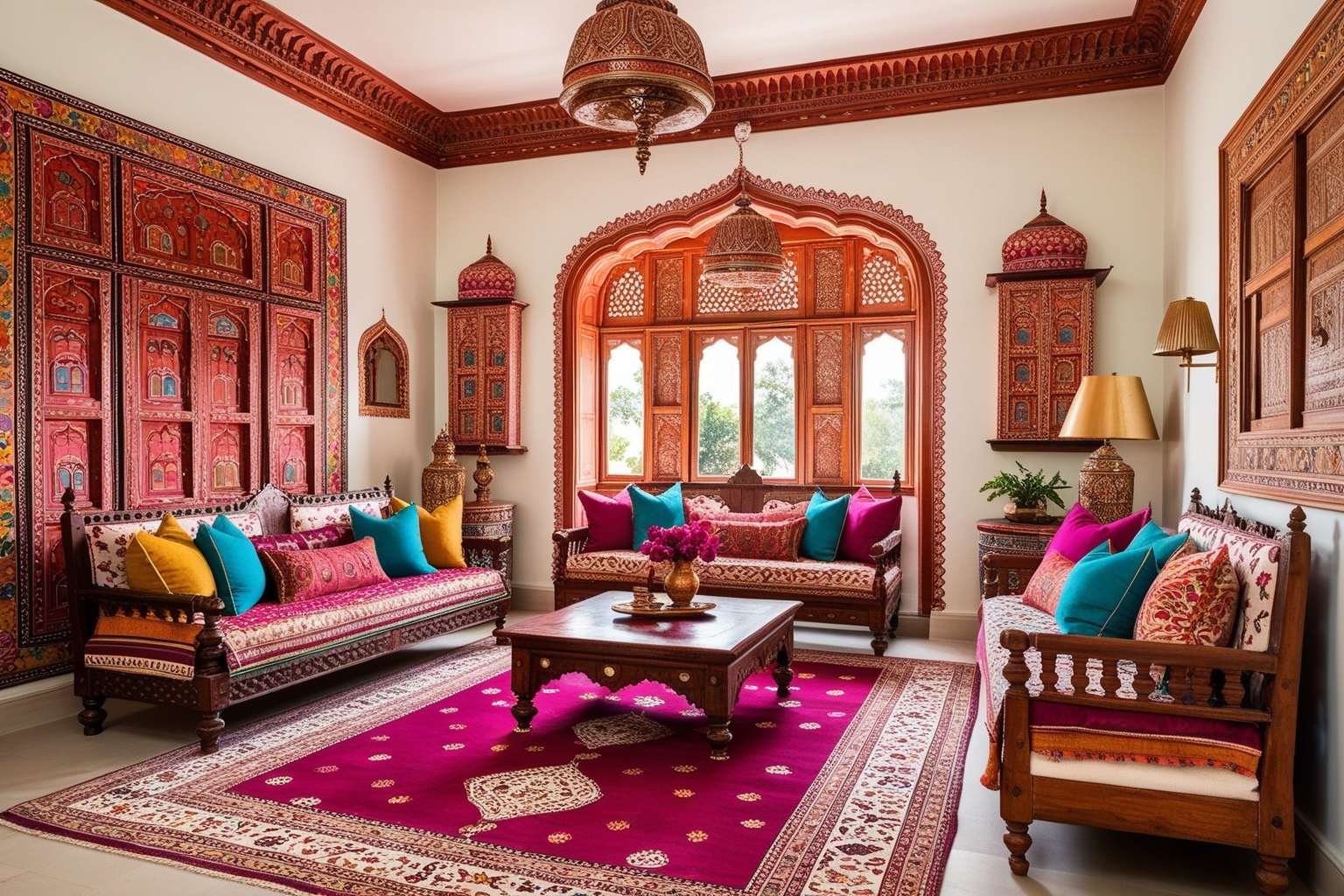 Rajasthani Style Interior Design - Explore Inspiring Ideas | Paintit.ai - 1