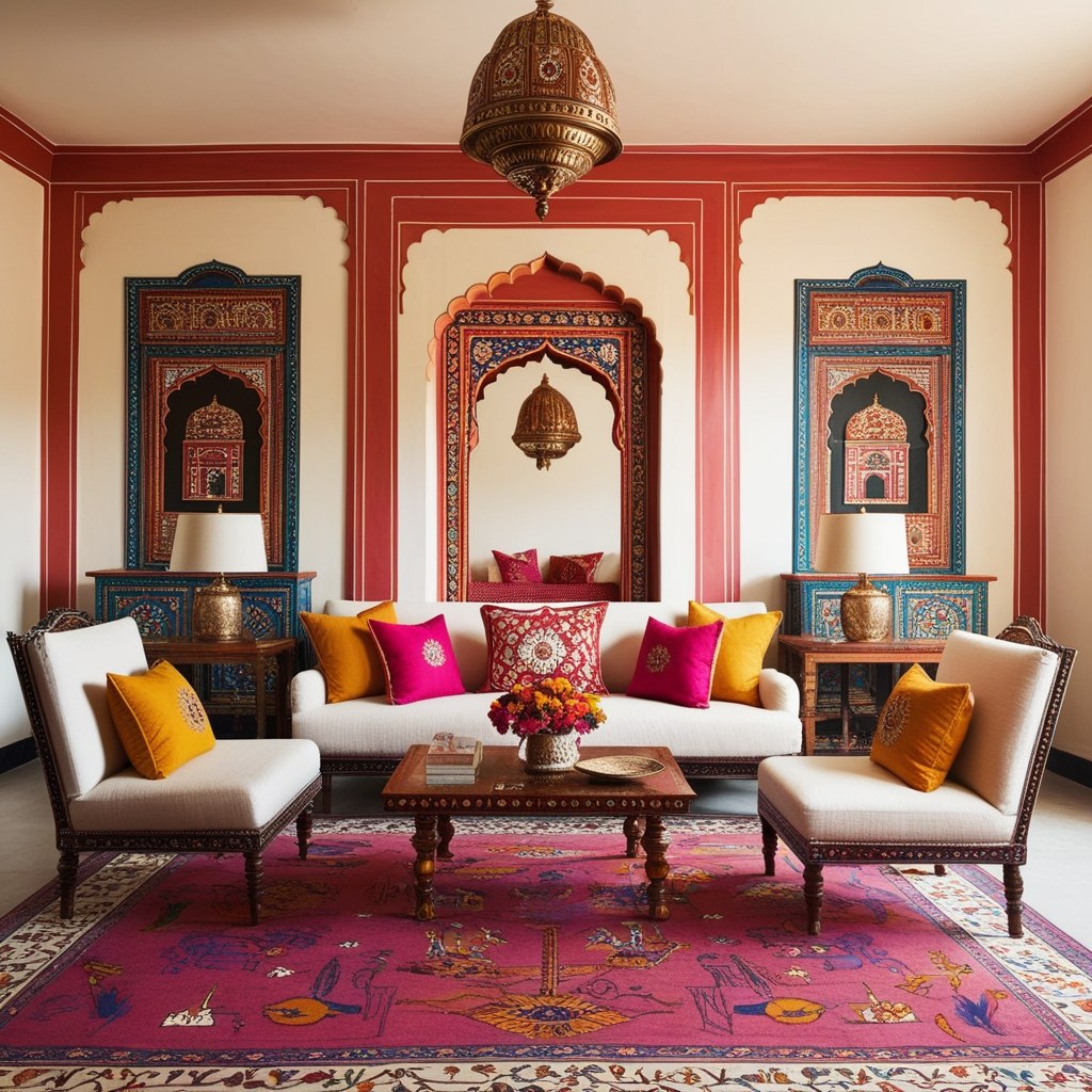 Rajasthani Style Interior Design - Explore Inspiring Ideas | Paintit.ai - 2