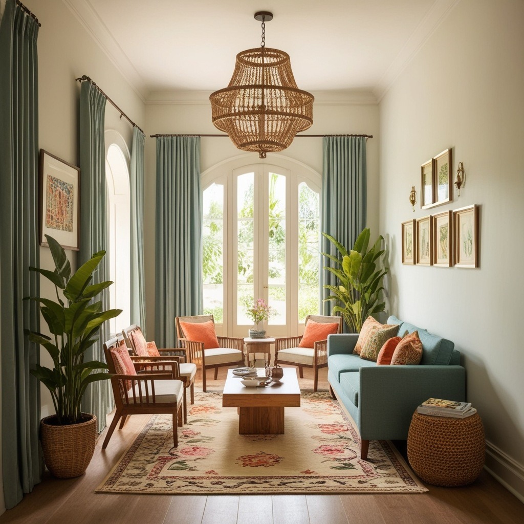 Simple Hall Interior Design Indian Style - Explore Unique Ideas | Paintit.ai - 2