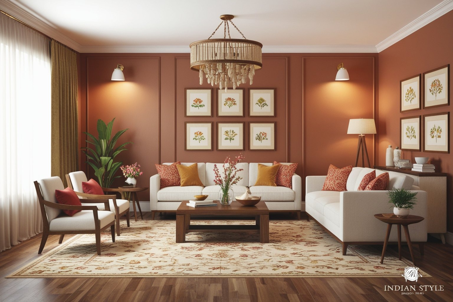 Simple Interior Design for Hall Indian Style - Discover Inspiring Options | Paintit.ai - 1