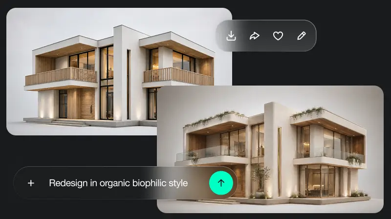 Generador de conceptos de diseño con IA y variaciones de estilo